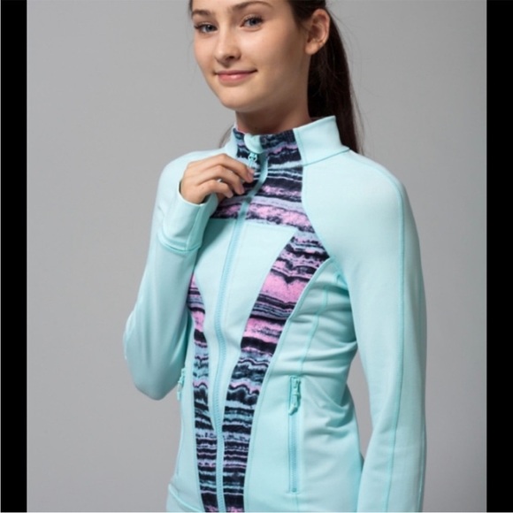 NWOT Ivivva By Lululemon Perfect Your Practice Jacket Blue Full Zip Size 14 XL - Picture 2 of 11